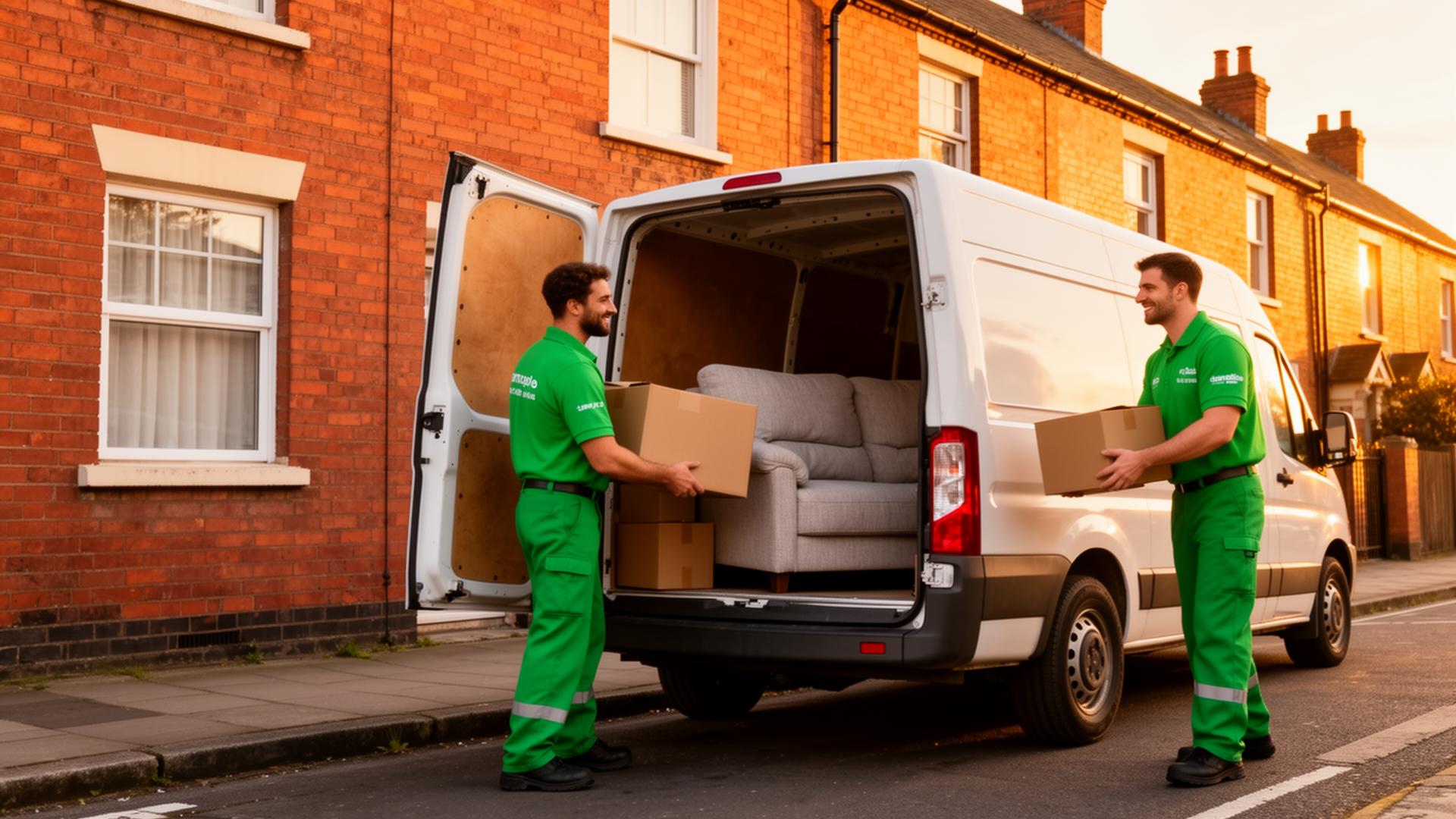 The House Clearer team loading a clearance van outside a Birmingham home